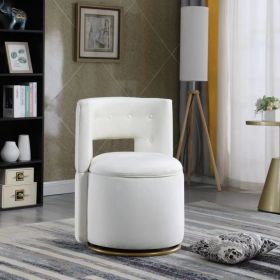 360¬∞ Swivel Accent Chair with Storage Function, Velvet Curved Chair with Gold Metal Base for Living Room, Nursery, Bedroom [Video]