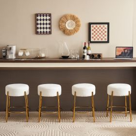 24" Tall, Round Bar Stools, Set of 2 - Contemporary upholstered dining stools for kitchens, coffee shops and bar stores - Includes sturdy hardware sup