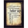 "Father Says" By Susan Ball, Printed Wall Art, Ready To Hang Framed Poster, Black Frame