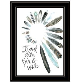 "Travel Often Far and Wide" by Masey St, Ready to Hang Framed Print, Black Frame