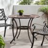 Outdoor Round Cast Aluminum Dining Table, Shiny Copper