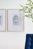 Set of 2 Fake Pencil Architectual Wall Art, Wall Decor Accent, 24" x 32"