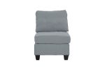 Living Room Furniture Armless Chair Grey Linen Like Fabric 1pc Cushion Armless Chair Wooden Legs