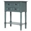 Narrow Console Table, Slim Sofa Table with Three Storage Drawers and Bottom Shelf for Living Room, Easy Assembly (Navy)