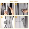 2 Packs Magnetic Curtain Tiebacks Extendable Floral Drape Holder Decorative Window Hangings Clip