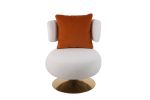 Swivel Accent Chair Armchair, Round Barrel Chair in Fabric for Living Room Bedroom