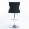 Furniture,Swivel Velvet Barstools Adjusatble Seat Height from 25-33 Inch, Modern Upholstered Chrome base Bar Stools with Backs Comfortable Tufted for