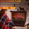 HOMCOM 26" Electric Fireplace Stove with Remote Control, 12H Timer, Brown