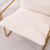 2 Sets 1 Case, Upholstered Hanging Armchair with Arm PocketsMetal frame, gold-plated craftsmanship, crushed foam cushions and skin-friendly woven fabr