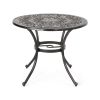 Outdoor Round Cast Aluminum Dining Table, Shiny Copper