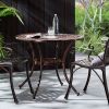 Outdoor Round Cast Aluminum Dining Table, Shiny Copper