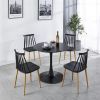 31.5"Black Tulip Table Mid-century Dining Table for 2-4 people With Round Mdf Table Top, Pedestal Dining Table, End Table Leisure Coffee Table