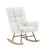 off white teddy fabric rocking chair