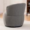 Grey Plush Swivel Accent Chair - Contemporary Round Armchair with 360¬∞ Rotation and Metal Base for Living Room Elegance