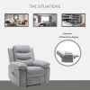 Power Recliner Chair with Adjustable Massage Function, Velvet Electric Power Chair for Elderly with One Side Pockets, Recliner Chair with Heating Syst