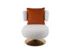 Swivel Accent Chair Armchair, Round Barrel Chair in Fabric for Living Room Bedroom