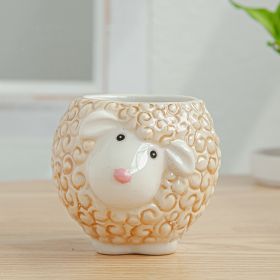 Simple Cartoon Animal Succulent Flower Pot Ceramic Flower Pot (Option: F)