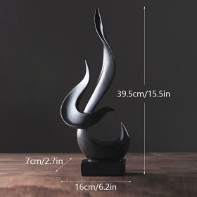 NORTHEUINS Resin Abstract Torch Figurines for Interior Home Living Room Bedroom Office Desktop Decoration Ornament Accessories (Color: BLACK)