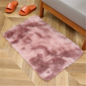 1pc, Tie-Dyed Plush Shag Furry Area Rug for Bedroom, Living Room, Nursery, and Kids Room - Ultra Soft and Fluffy, Washable, Non-Shedding, and Perfect (Color: Tie Dye Pink, size: 23.62*47.24inch)