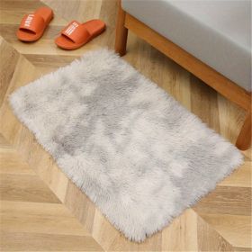 1pc, Tie-Dyed Plush Shag Furry Area Rug for Bedroom, Living Room, Nursery, and Kids Room - Ultra Soft and Fluffy, Washable, Non-Shedding, and Perfect (Color: Tie-dye Light Gray, size: 23.62*47.24inch)