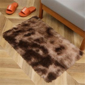 1pc, Tie-Dyed Plush Shag Furry Area Rug for Bedroom, Living Room, Nursery, and Kids Room - Ultra Soft and Fluffy, Washable, Non-Shedding, and Perfect (Color: Tie-dye Brown, size: 23.62*47.24inch)