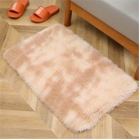 1pc, Tie-Dyed Plush Shag Furry Area Rug for Bedroom, Living Room, Nursery, and Kids Room - Ultra Soft and Fluffy, Washable, Non-Shedding, and Perfect (Color: Tie-dye Beige, size: 23.62*35.43inch)