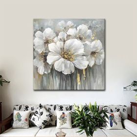 Hand Painted Oil Paintings Hand Painted Square Floral / Botanical Pop Art Living Room Hallway Bedroom Luxurious Decorative Painting (Style: 1, size: 80x80cm)