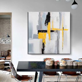 Hand Painted Oil Paintings Black and white gold Modern Abstract Oil Paintings On Canvas Wall Art Decorative Picture Living Room Hallway Bedroom Luxuri (Style: 1, size: 100x100cm)