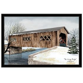 "The Kissing Bridge" by Billy Jacobs, Ready to Hang Framed Print, Black Frame (Color: as Pic)