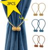 2Pcs Magnetic Curtain Ball Rods Accessoires Backs Holdbacks Buckle Clips Hook Holder Home Decor Tiebacks Tie Rope Accessory