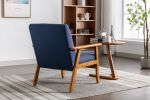 Leisure Chair with Solid Wood Armrest and Feet, Mid-Century Modern Accent chair, for Living Room Bedroom Studio chair