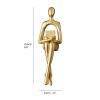 Golden Sitting Abstract Sculpture for Modern Home Decor - Creative Art Piece