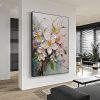 Hand Painted Oil Painting Abstract Original Flower Oil Painting On Canvas Large Wall Art Original White Floral Painting Floral Custom Painting Living